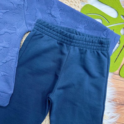 Conj. Casaco Dinos com Capuz e Calça de Moletom - Marinho
